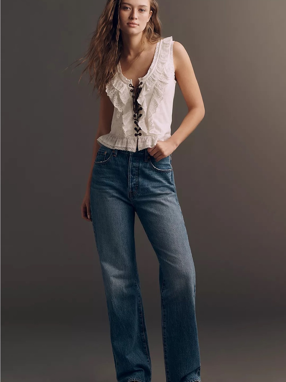 Pistola Cassie High-Rise Straight-Leg Jeans